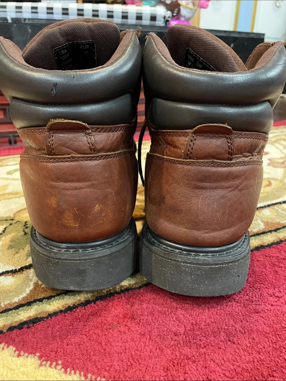 Wolverine Brown Leather Lace-Up Work Boots